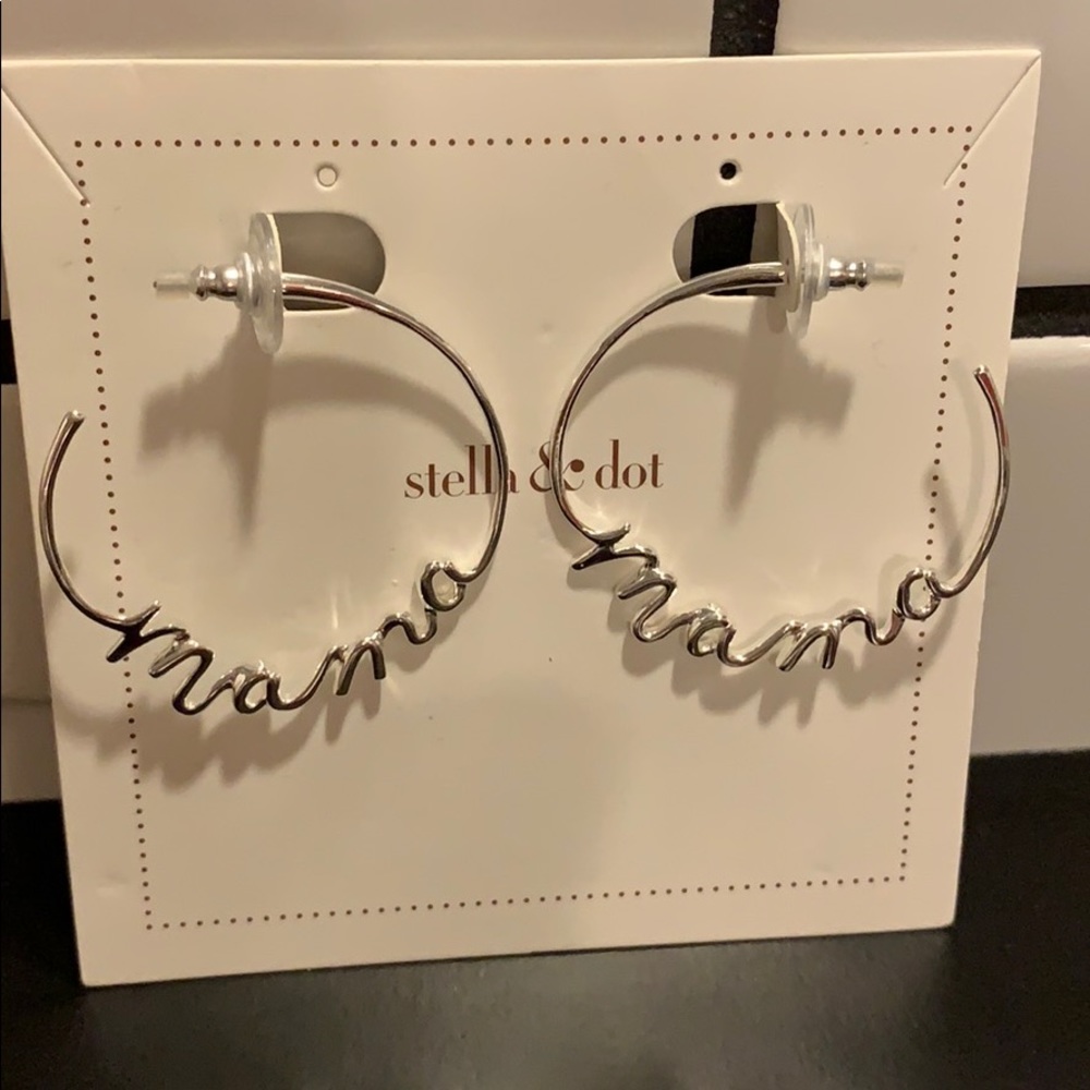 Stella & Dot Mama Script Hoops